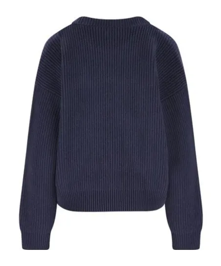 Crew Neck Sweater In Ribbed Wool