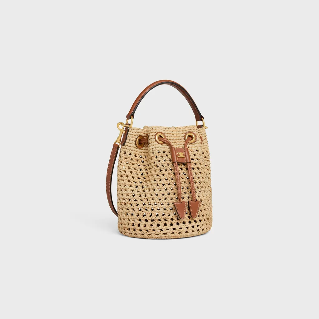 Teen Clara Bag In Raffia And Calfskin