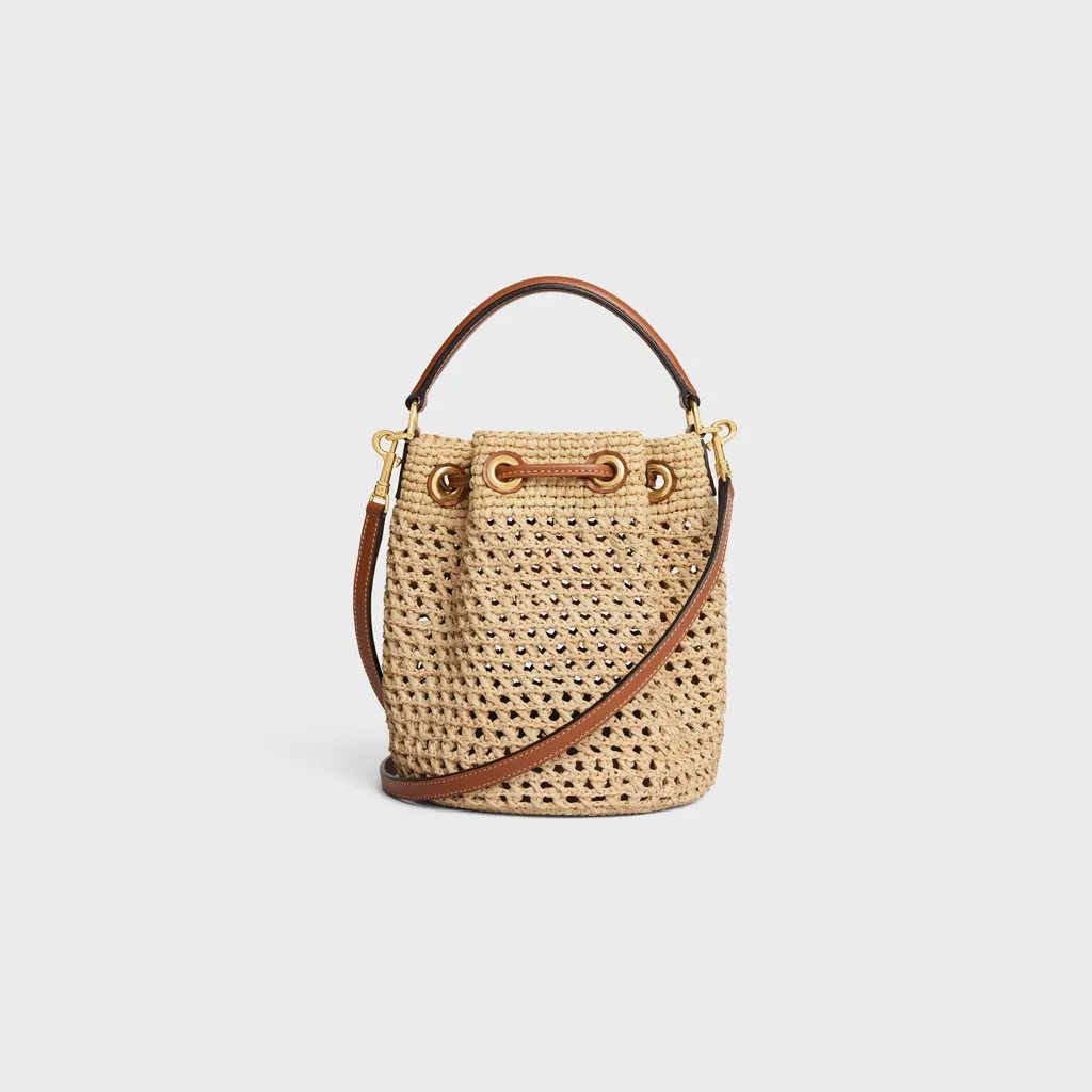 Teen Clara Bag In Raffia And Calfskin