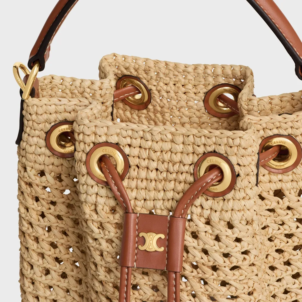 Teen Clara Bag In Raffia And Calfskin