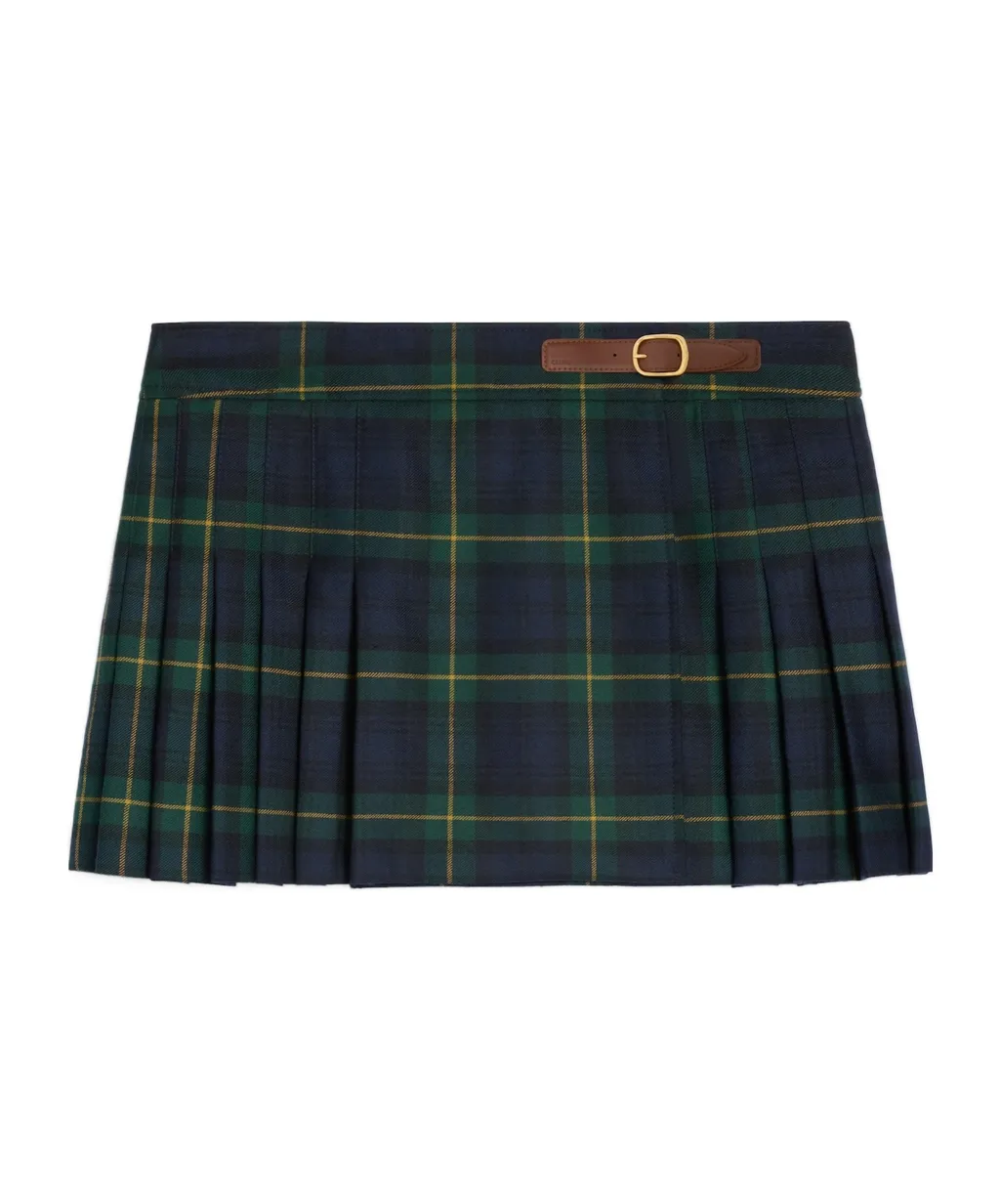 Kilt Mini Skirt In Tartan Wool