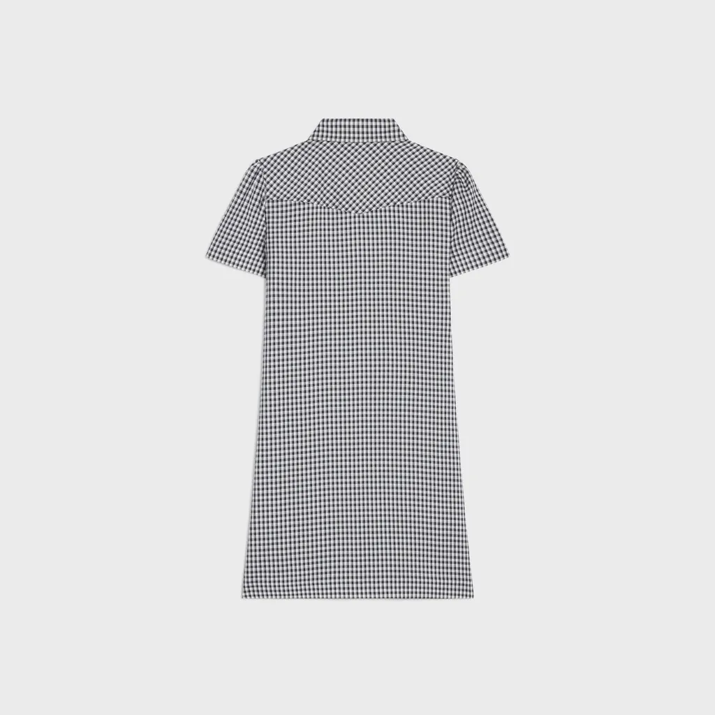 Mini Shirt Dress In Vichy Silk