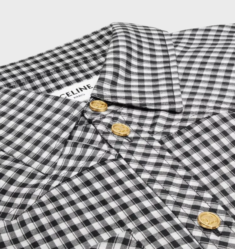Mini Shirt Dress In Vichy Silk