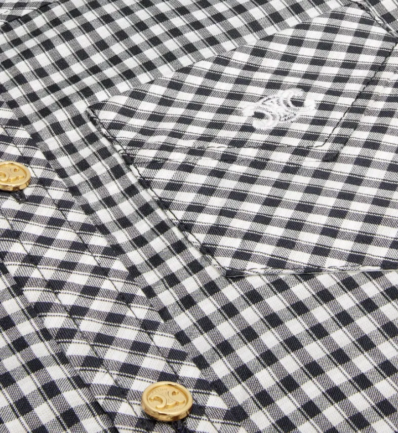 Mini Shirt Dress In Vichy Silk