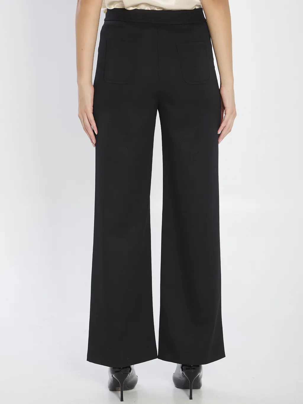 Pants With Gourmettes In Diagonal Wool