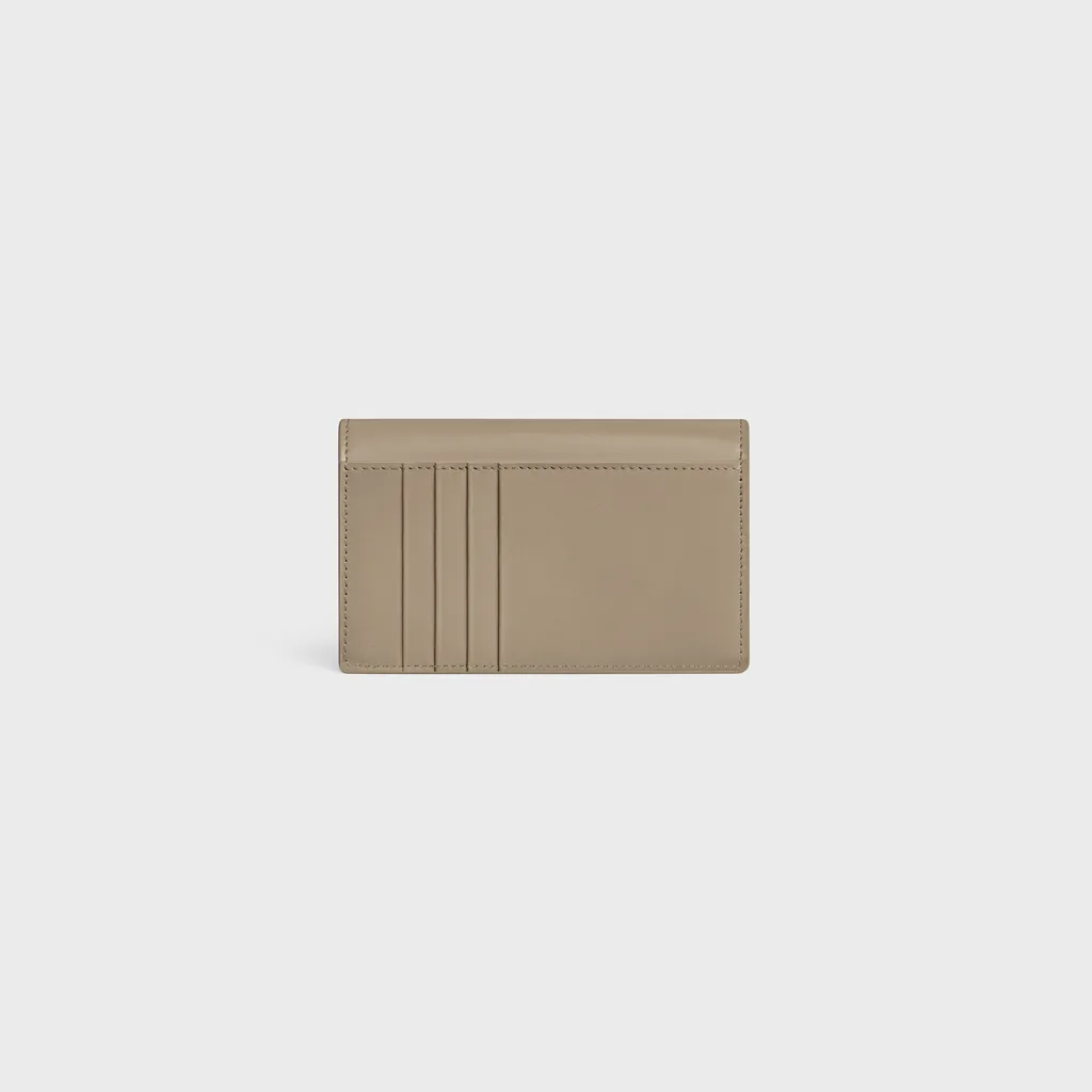 Long Card Holder With Flap Triomphe In Shiny Calfskin