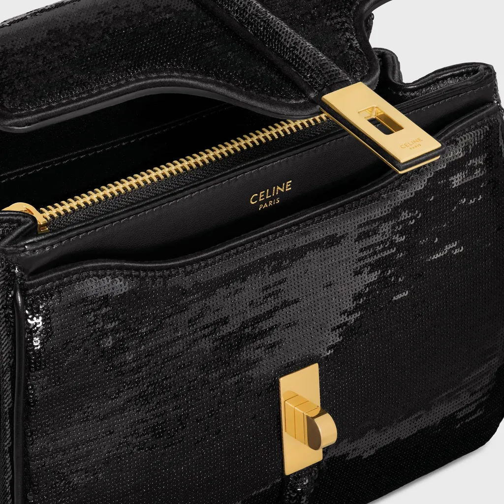 Mini 16 In Sequins And Calfskin