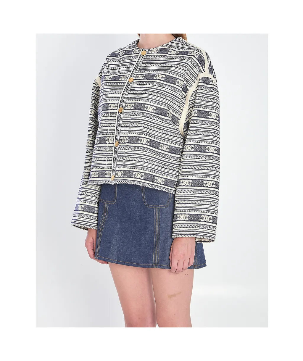 Baja Cardigan Jacket In Cotton Wool