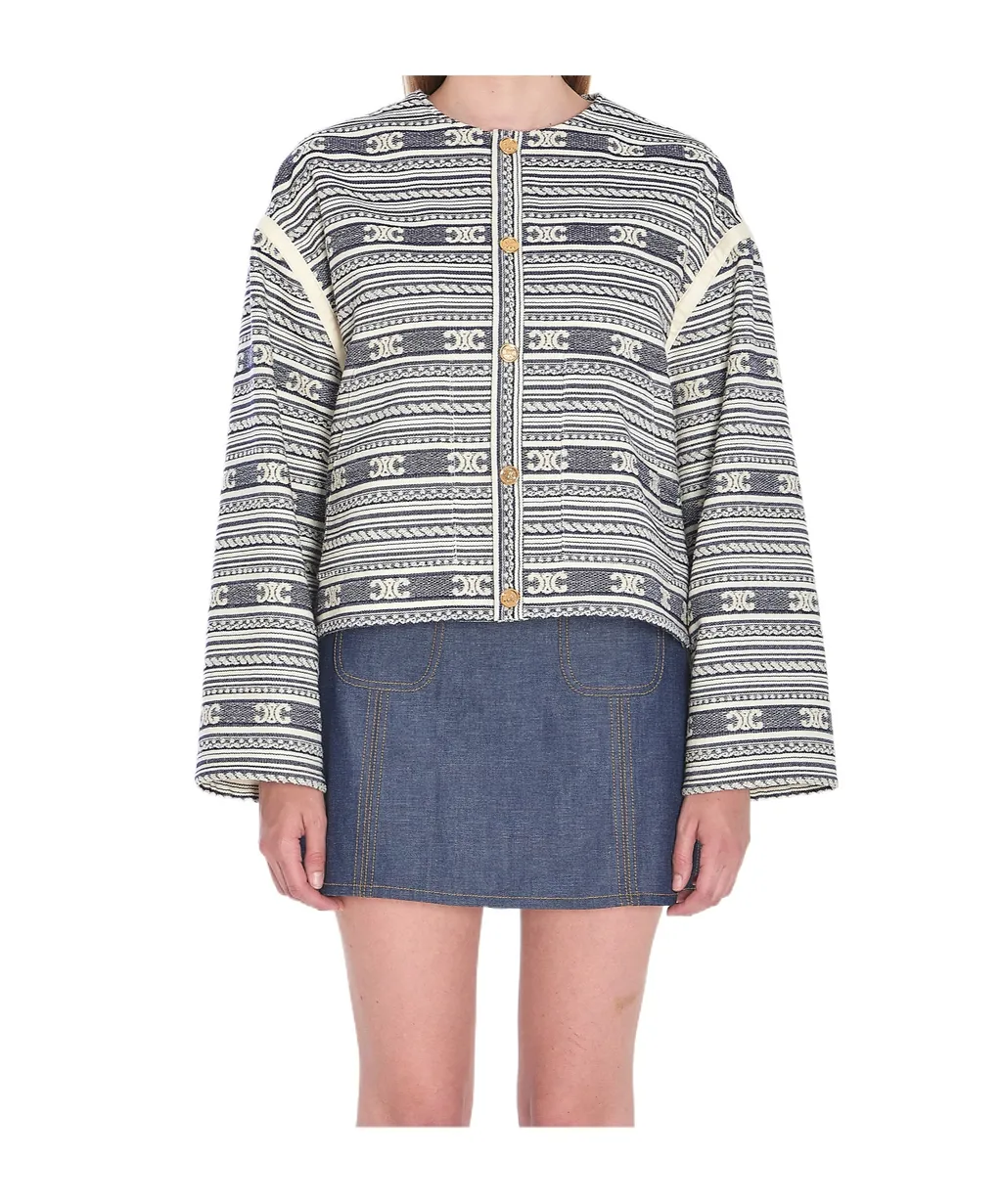 Baja Cardigan Jacket In Cotton Wool