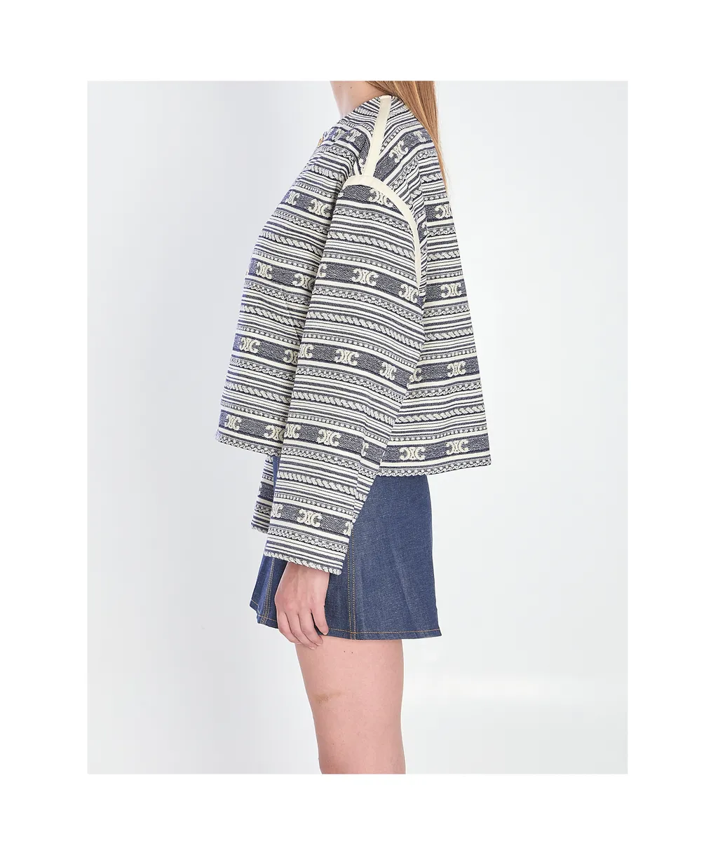 Baja Cardigan Jacket In Cotton Wool