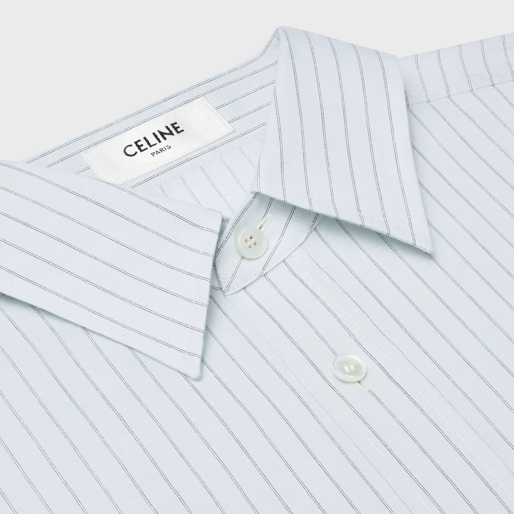 Cropped Shirt In Cotton Chambray