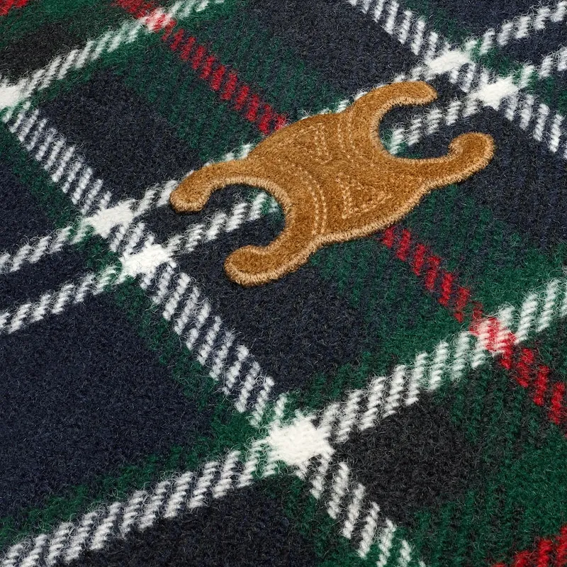 Triomphe Blouson Jacket In Tartan Wool