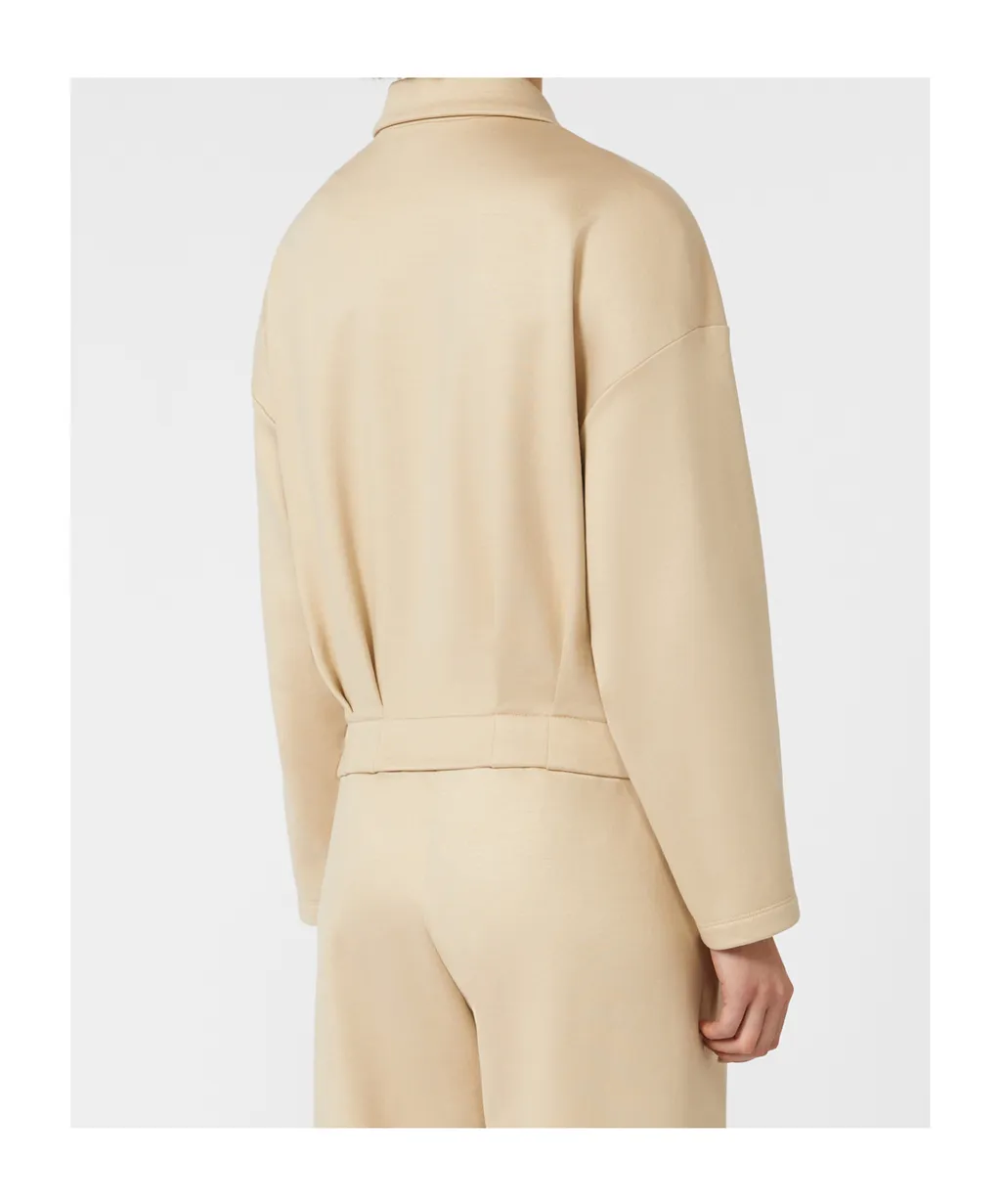 Silk And Cotton Cropped Sweatshirt