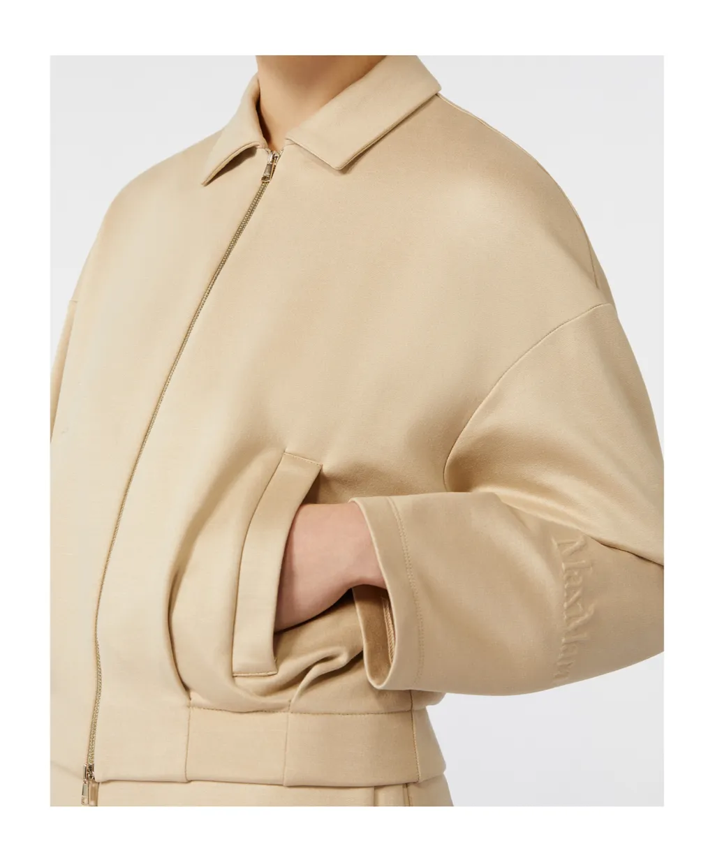 Silk And Cotton Cropped Sweatshirt