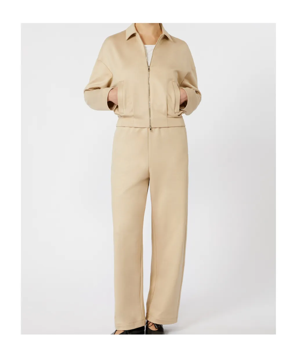 Silk And Cotton Cropped Sweatshirt