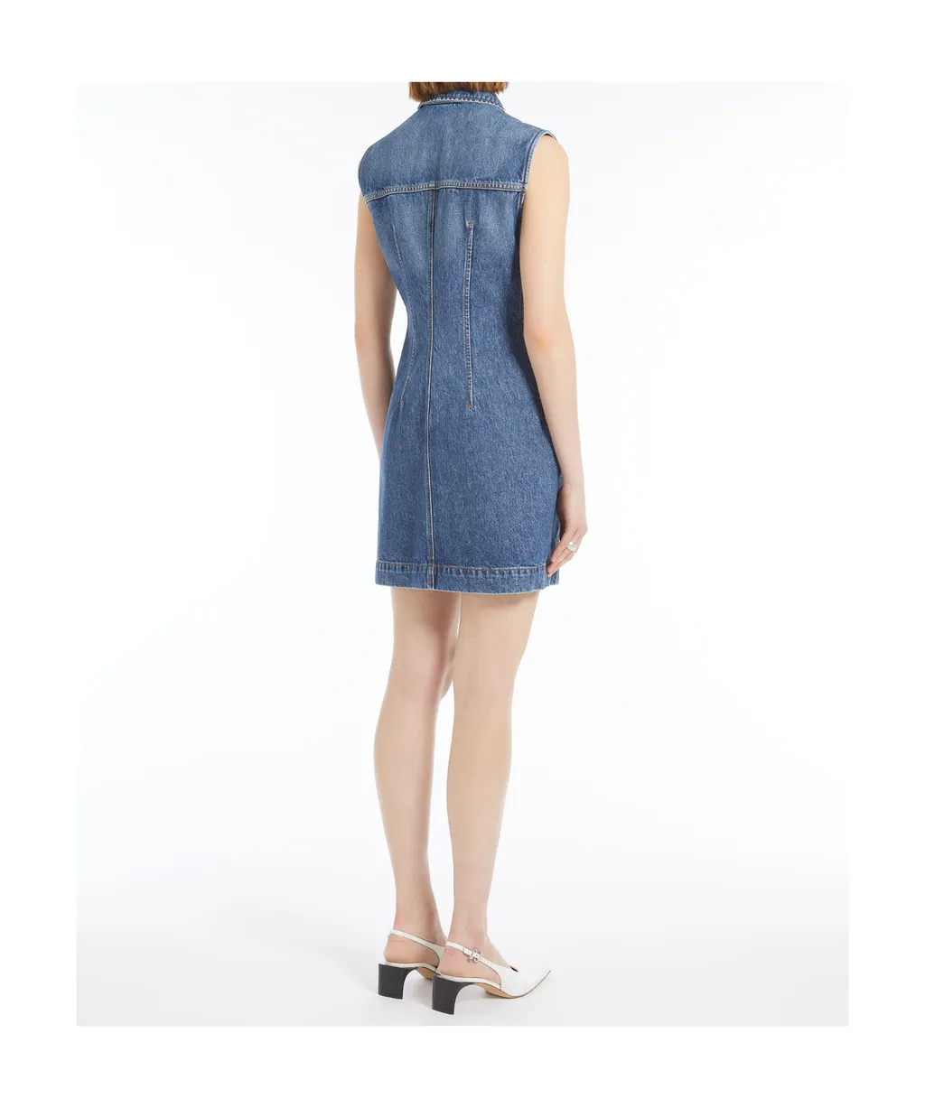 Sportmax Carabo Sleeveless Denim Mini Dress