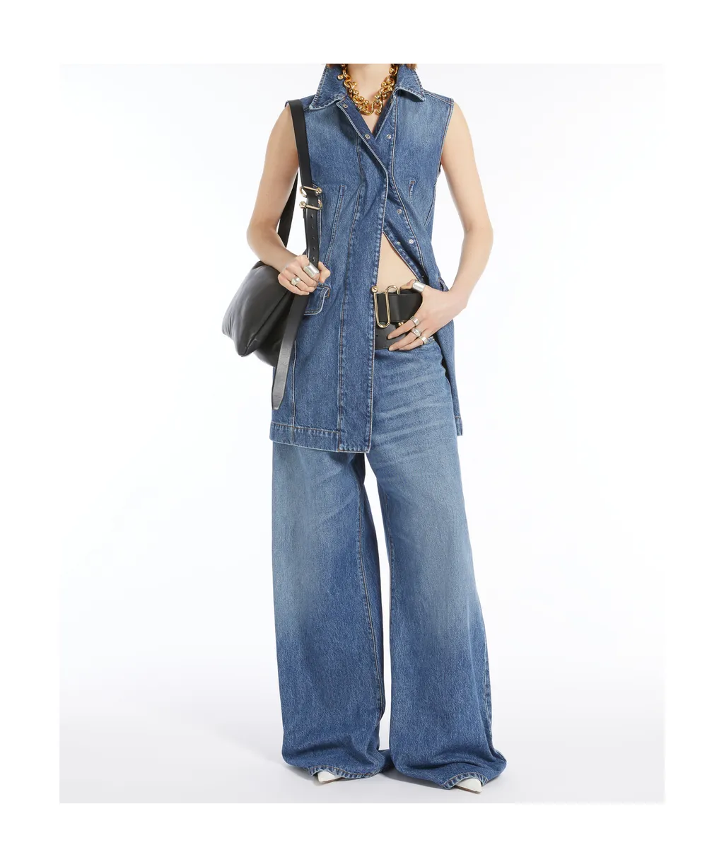 Sportmax Carabo Sleeveless Denim Mini Dress