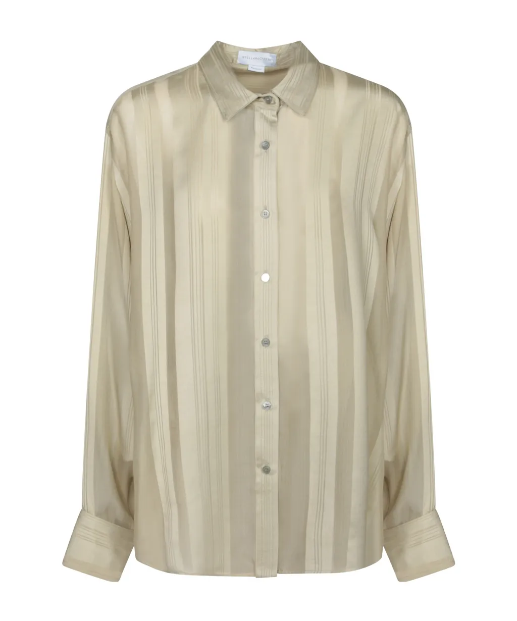 Stella Mccartney Oversized Sheer Striped Panelled Shirt
