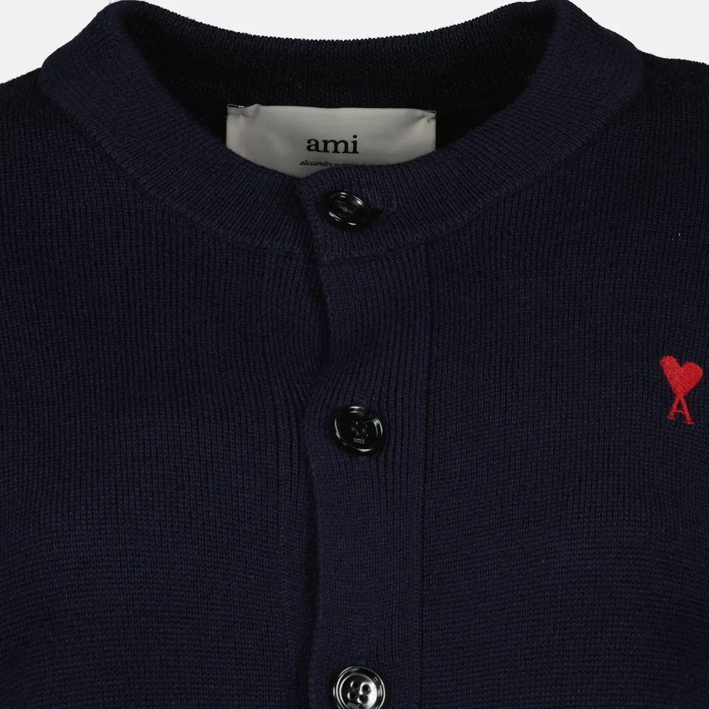Ami Paris Ami De Coeur Knitted Cardigan