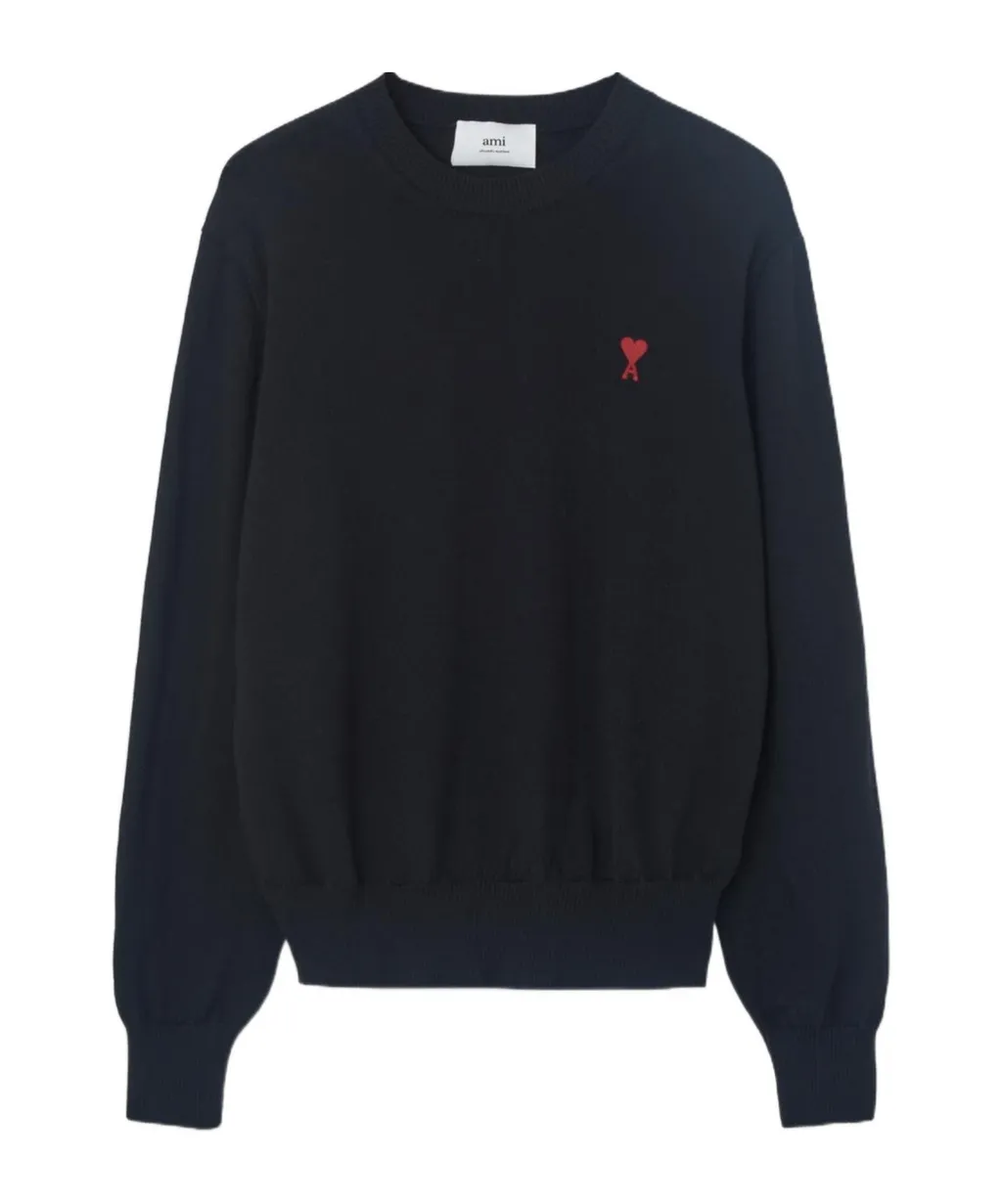 Ami Paris Logo Embroidered Crewneck Sweater