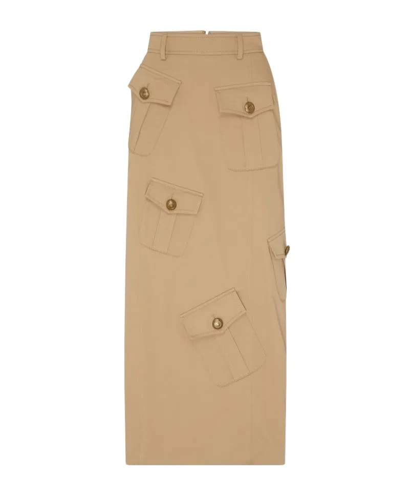 Wool And Cotton Gabardine Skirt