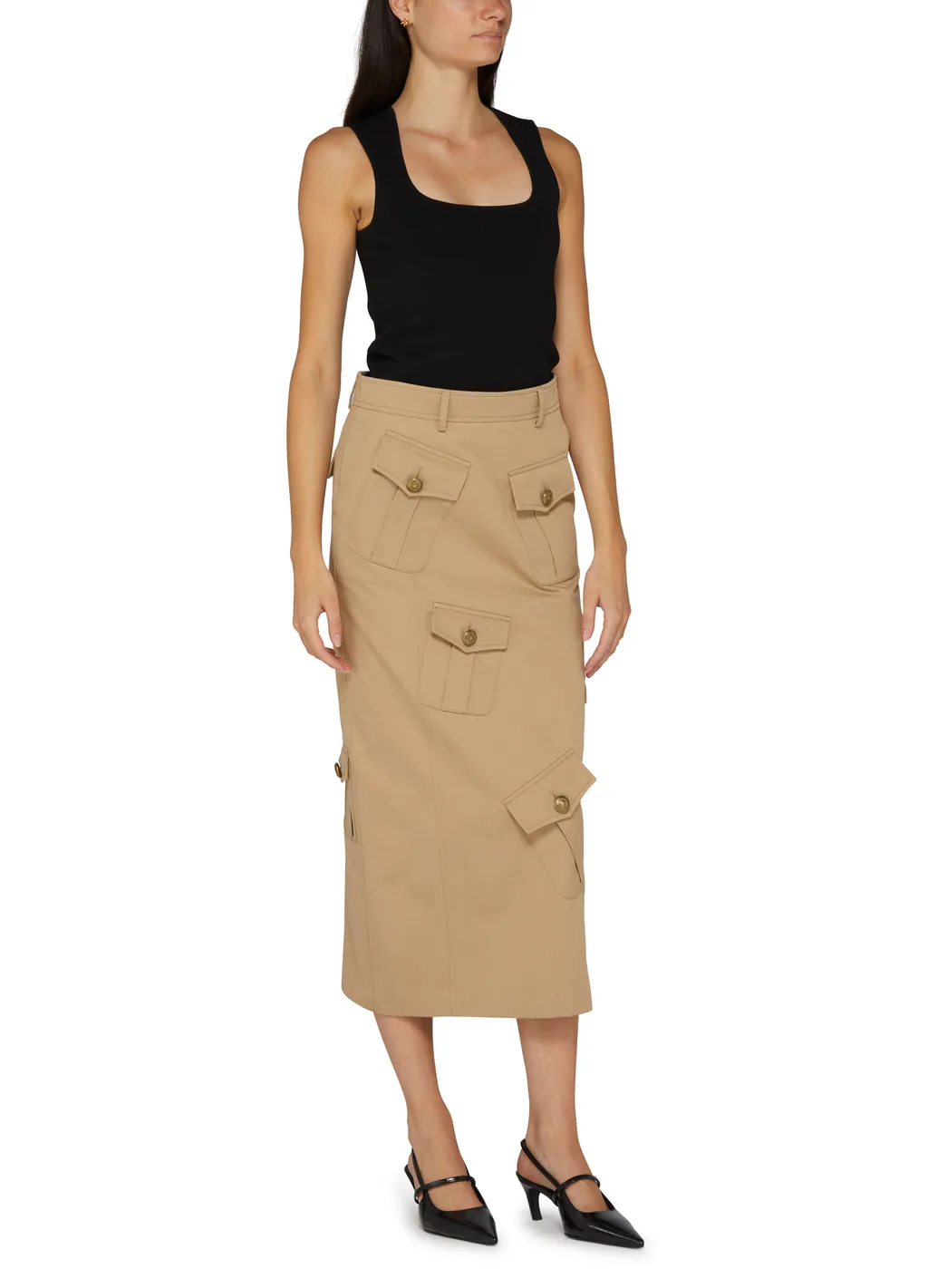 Wool And Cotton Gabardine Skirt