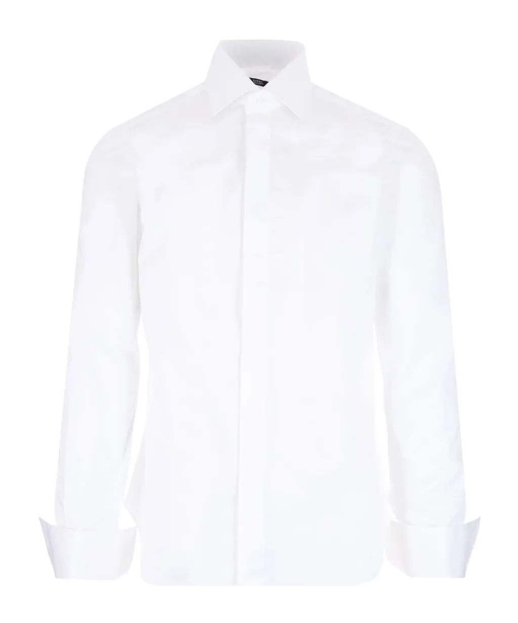 Barba Long-Sleeved Curved-Hem Shirt