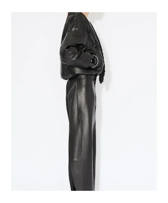AlaÏA Fringed Leather Bomber Jacket