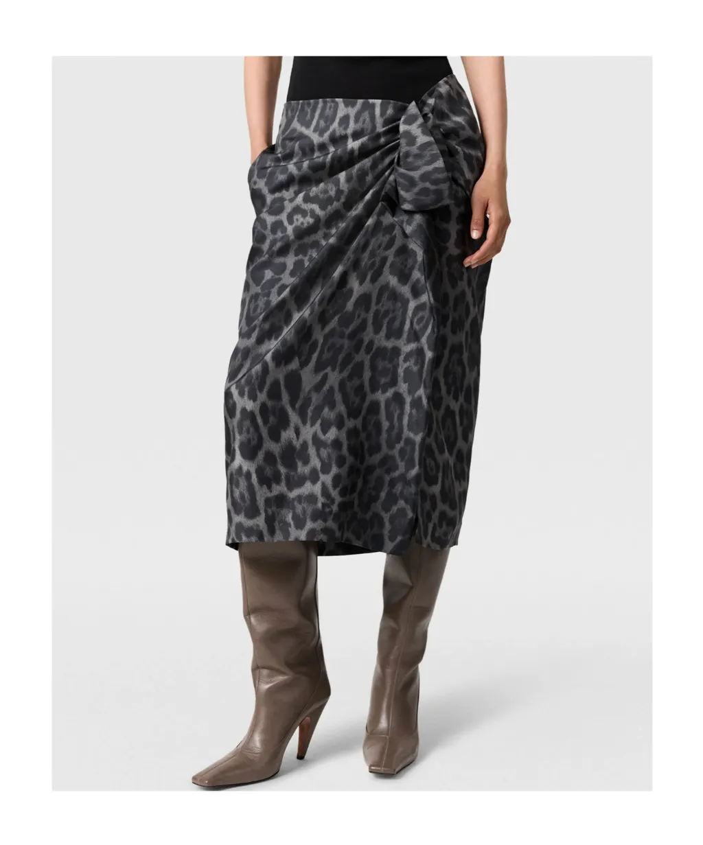 Stella Mccartney Knotted Asymmetric Leopard Midi Skirt