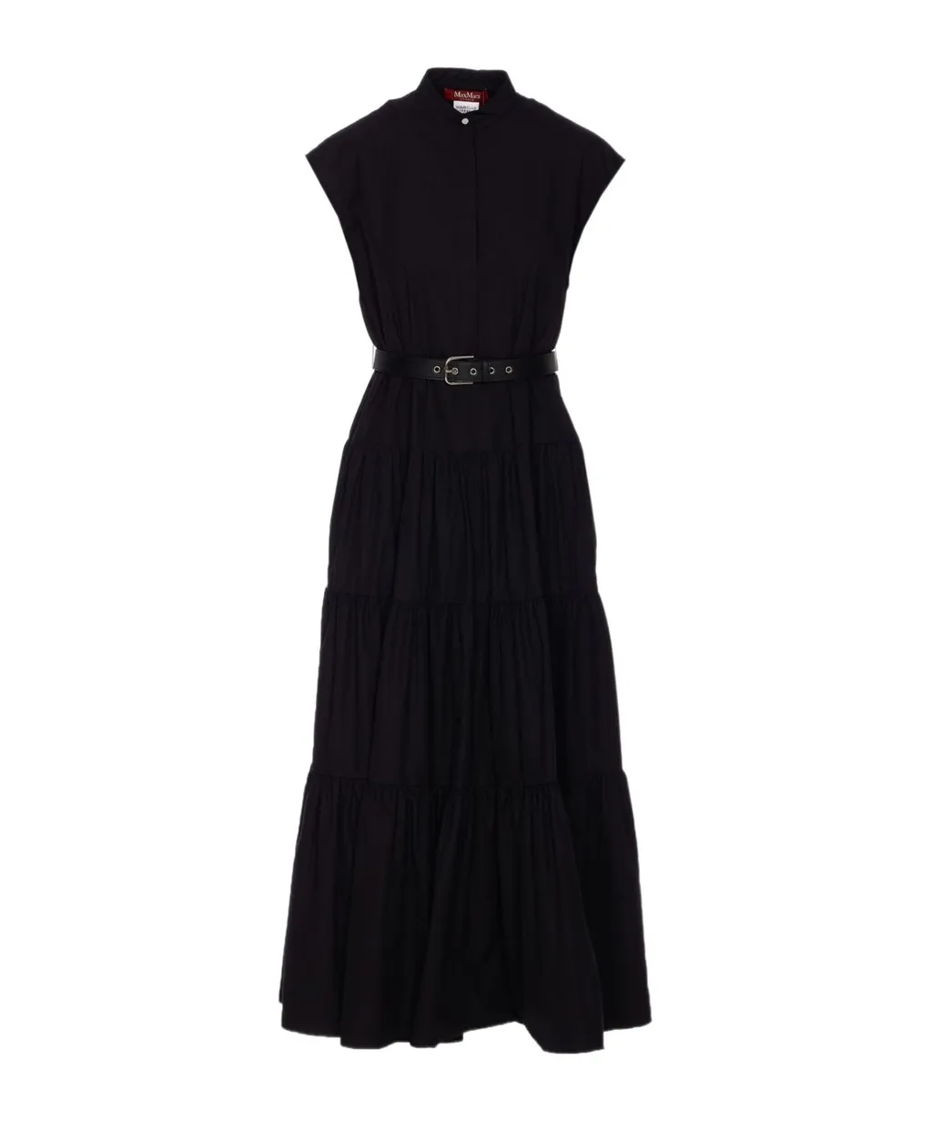 Max Mara Studio Bairo Belted Sleeveless Dress