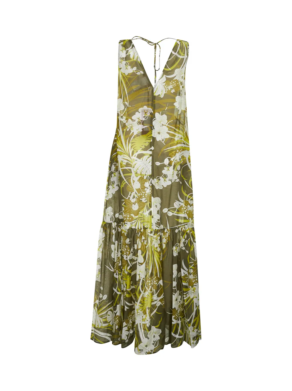 Max Mara Studio Acca Floral Printed V-Neck Dress