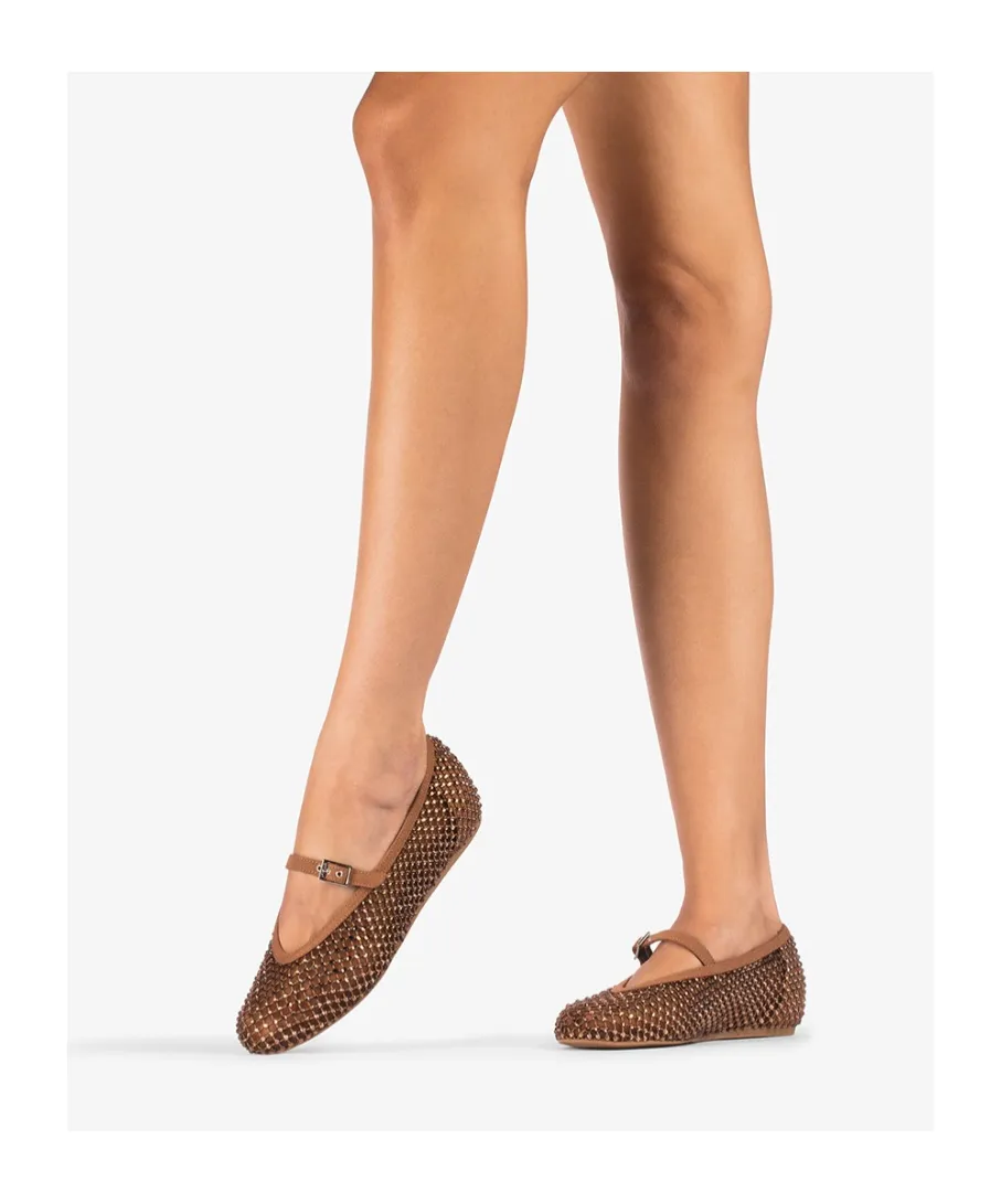 Le Silla Gilda Crystal Mesh Flat Shoes