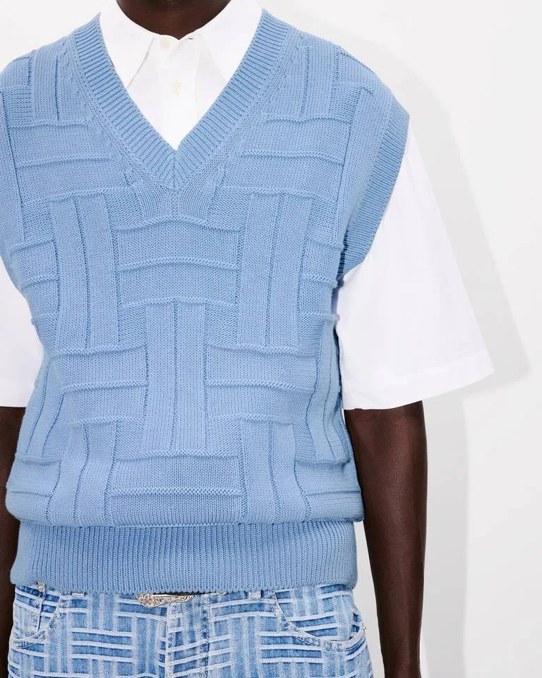 Kenzo Weave Embroidered Sleeveless Jumper