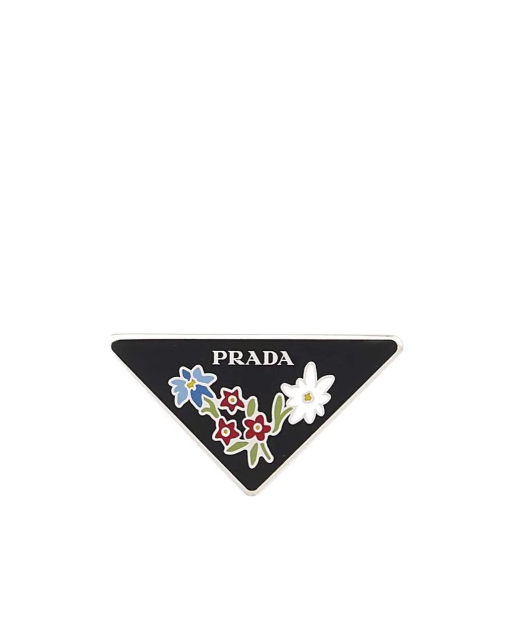 Prada Floral-Printed Brooch