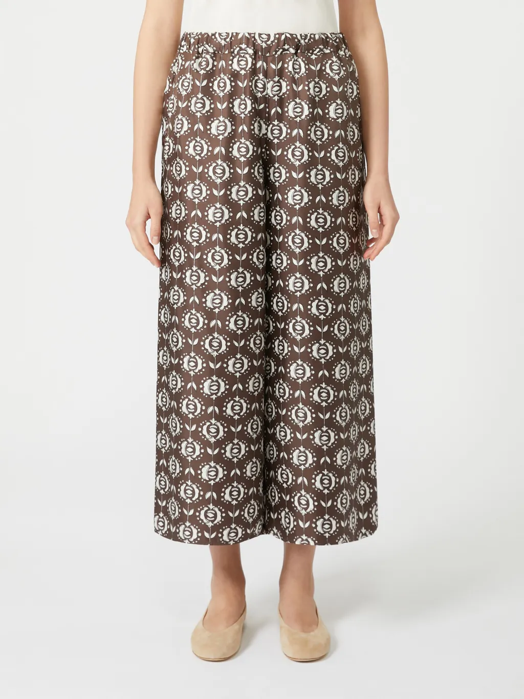 Wide-Fit Silk Trousers
