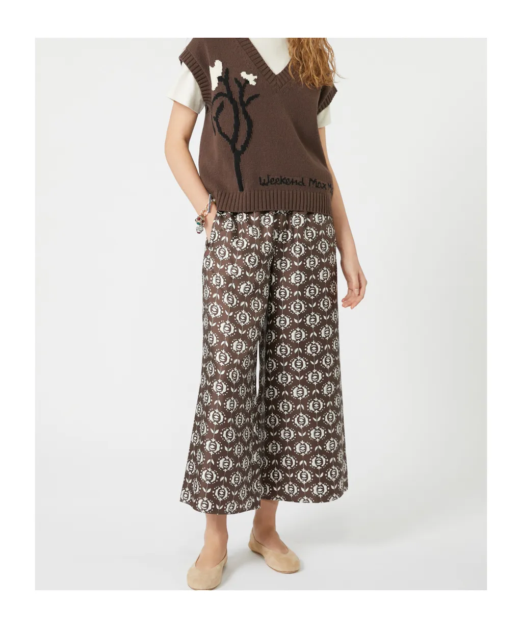 Wide-Fit Silk Trousers