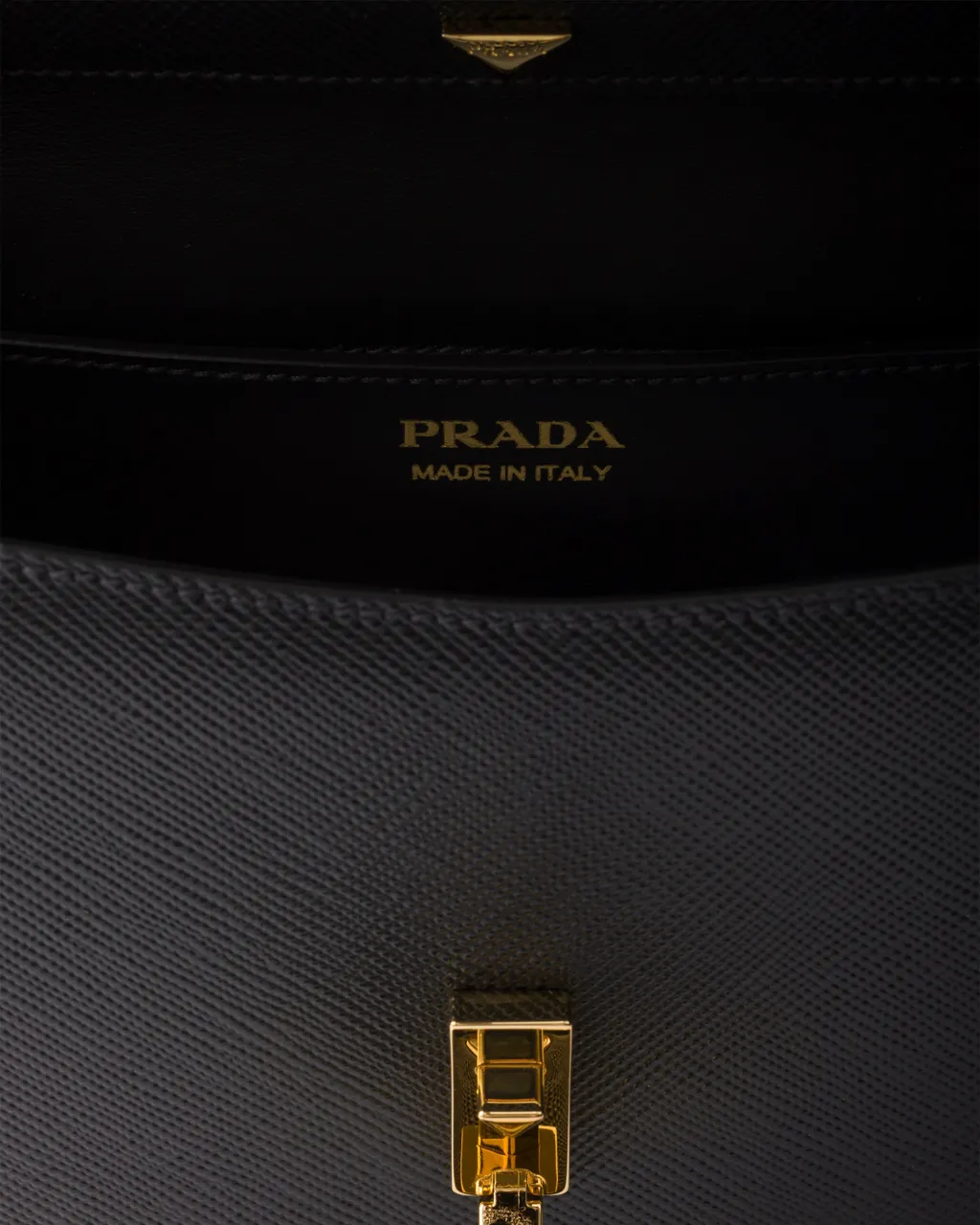 Saffiano Leather Flap Shoulder Bag