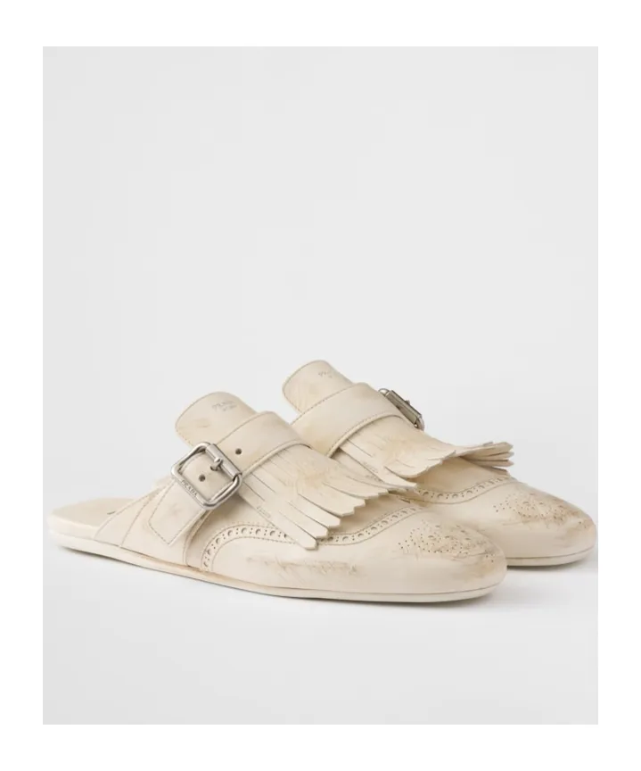 Prada Fringe-Detailed Slip-On Mules
