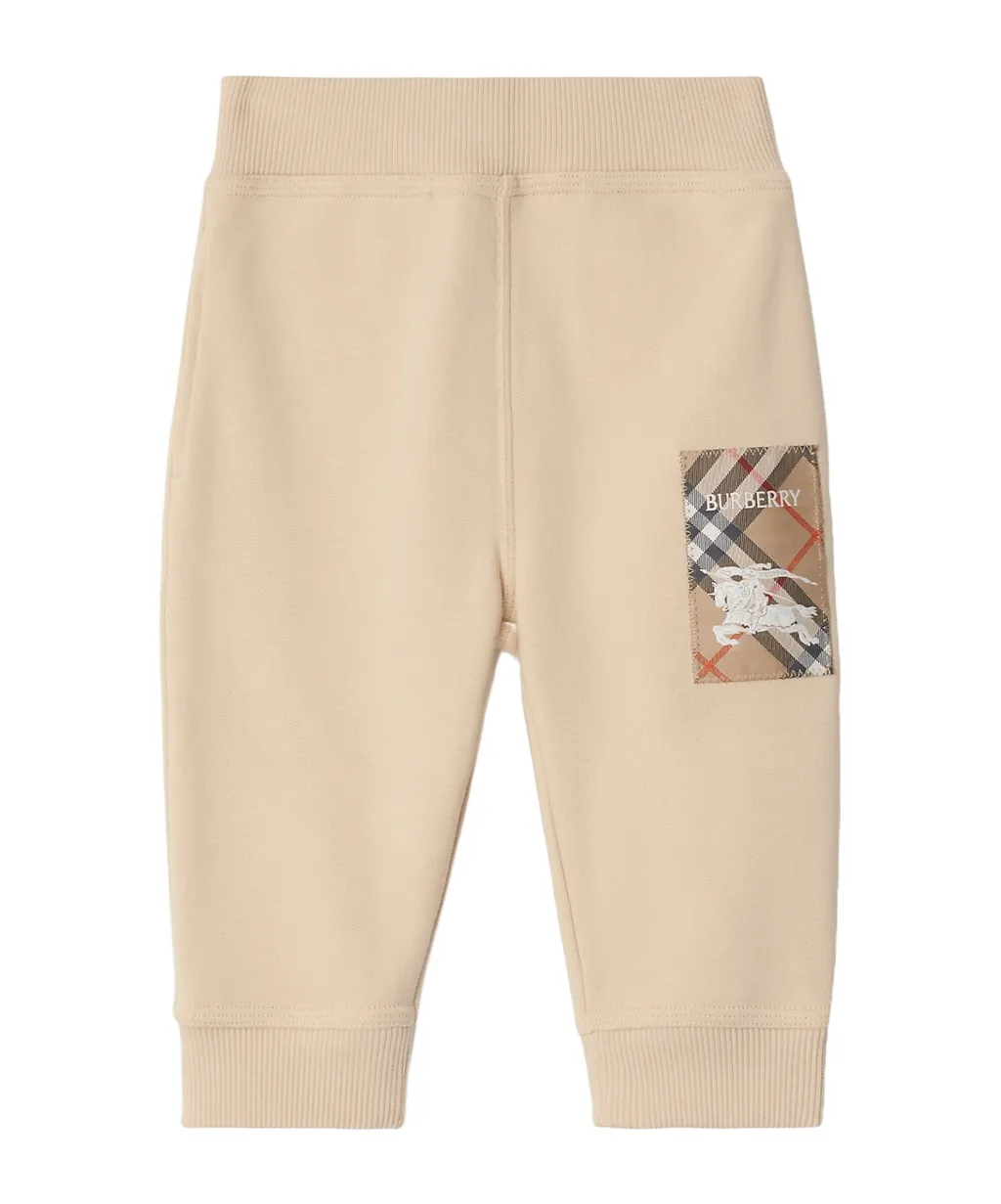 Check Label Cotton Jogging Pants