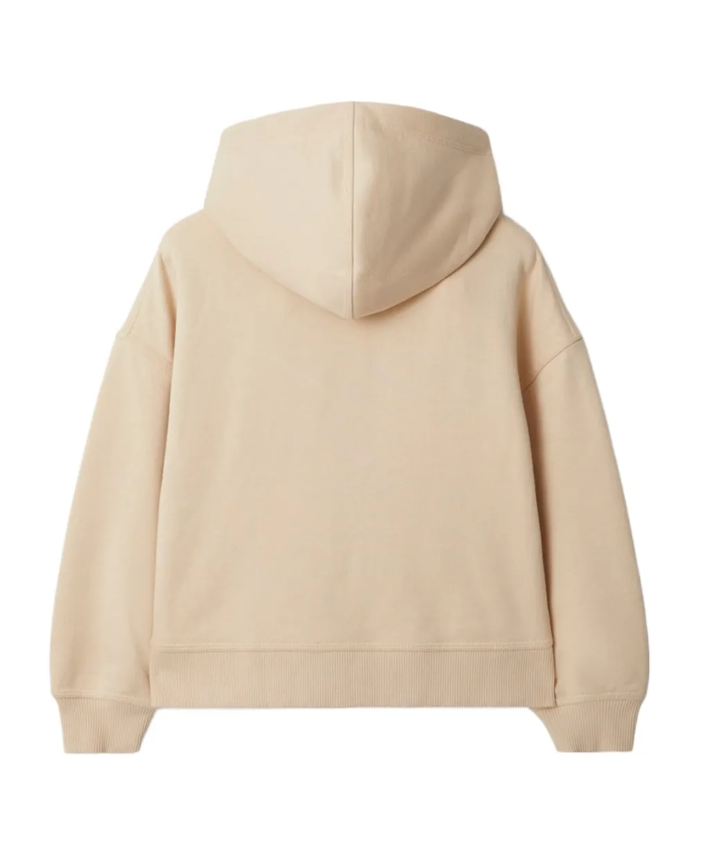 Check Label Cotton Zip Hoodie