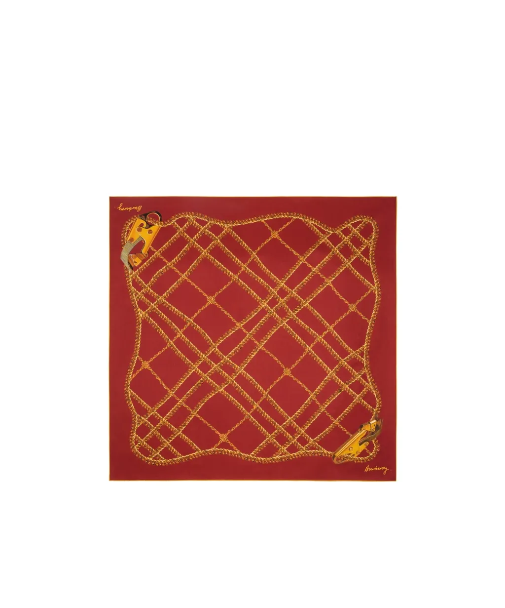 Chain Check Silk Scarf