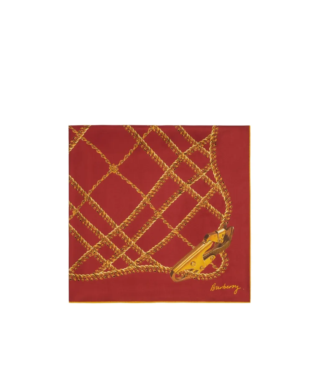 Chain Check Silk Scarf