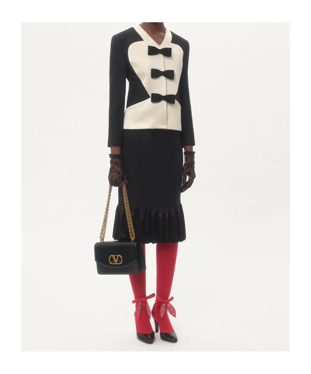 Valentino	Bow Detailed Ruffled Hem Skirt
