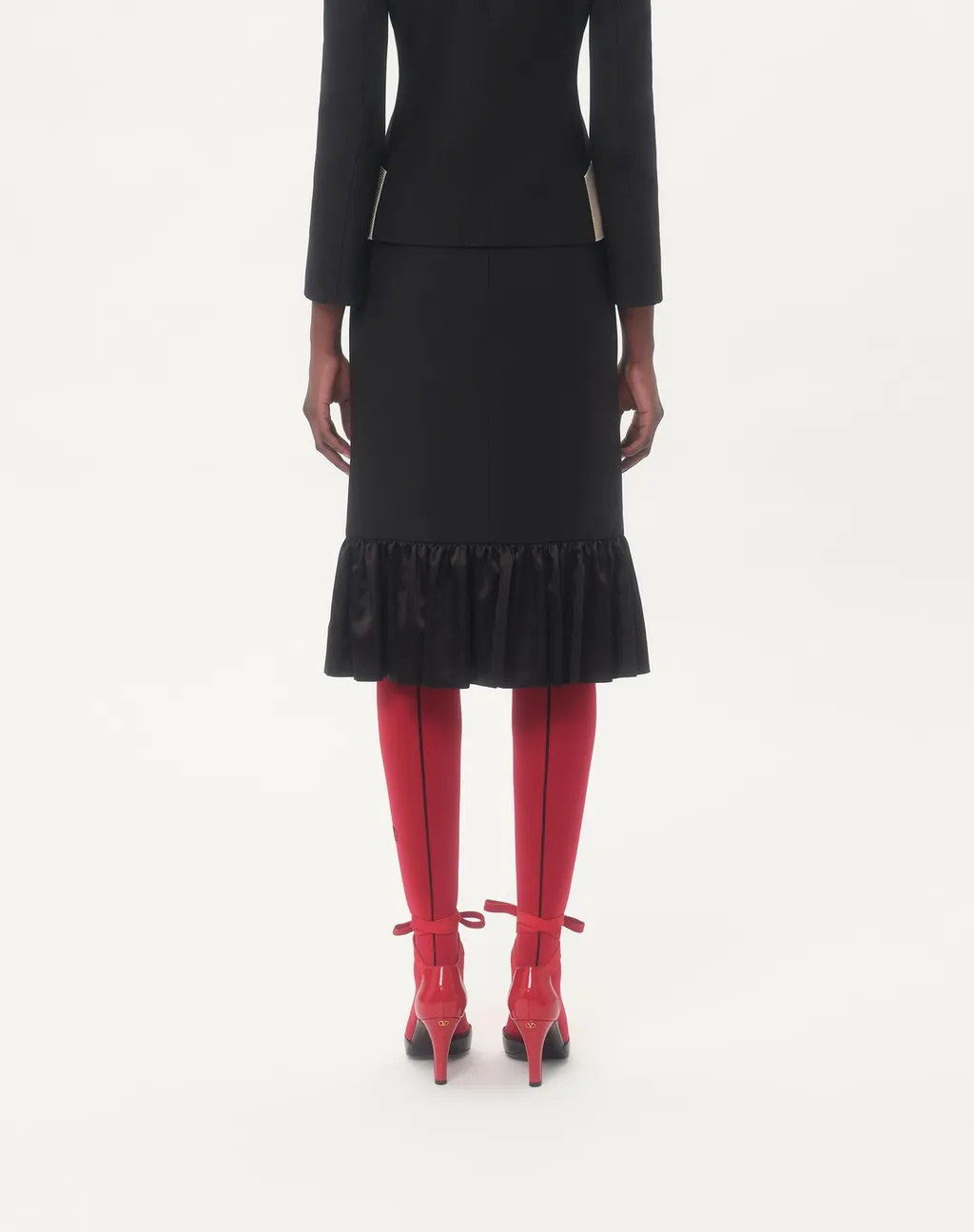 Valentino	Bow Detailed Ruffled Hem Skirt
