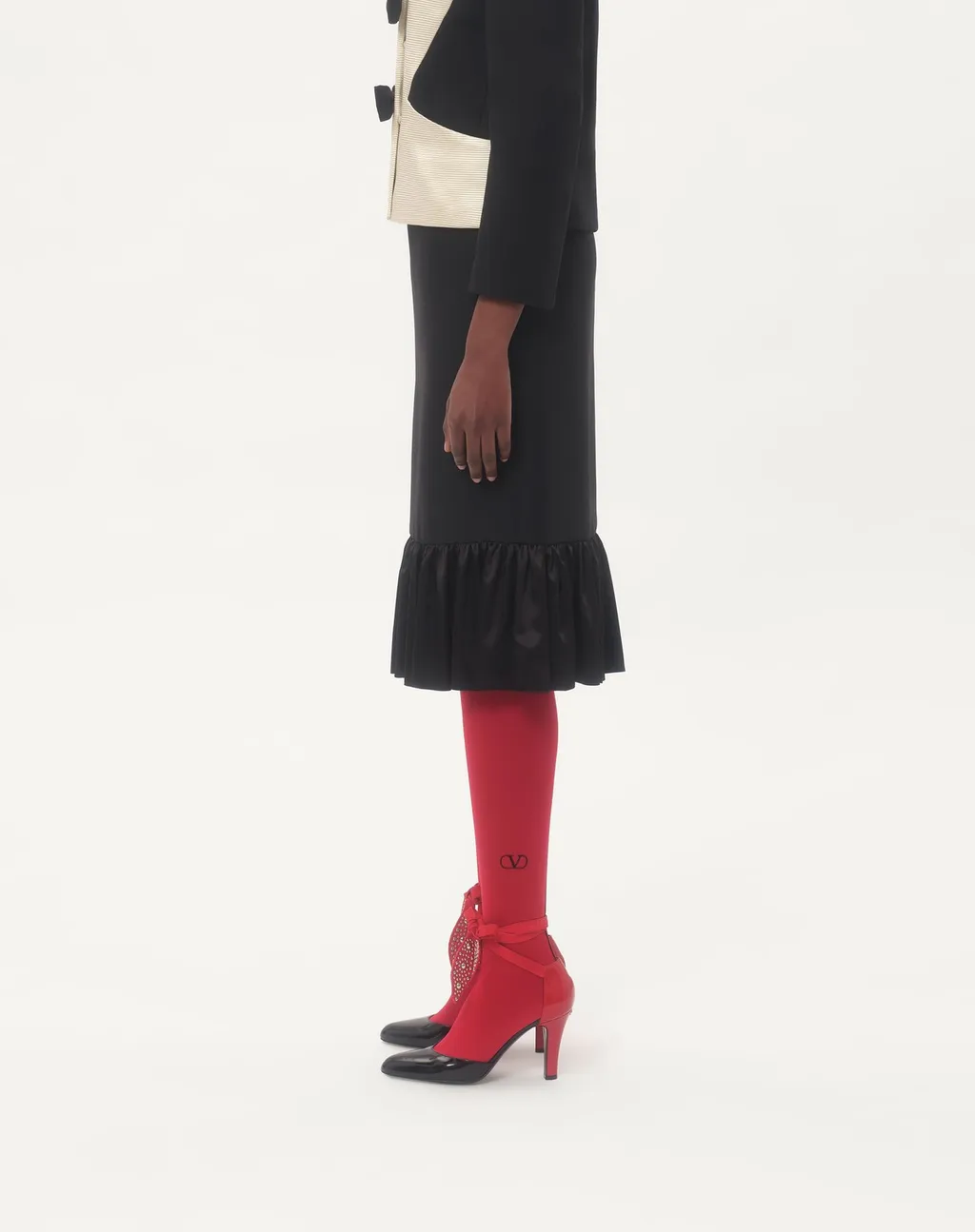 Valentino	Bow Detailed Ruffled Hem Skirt