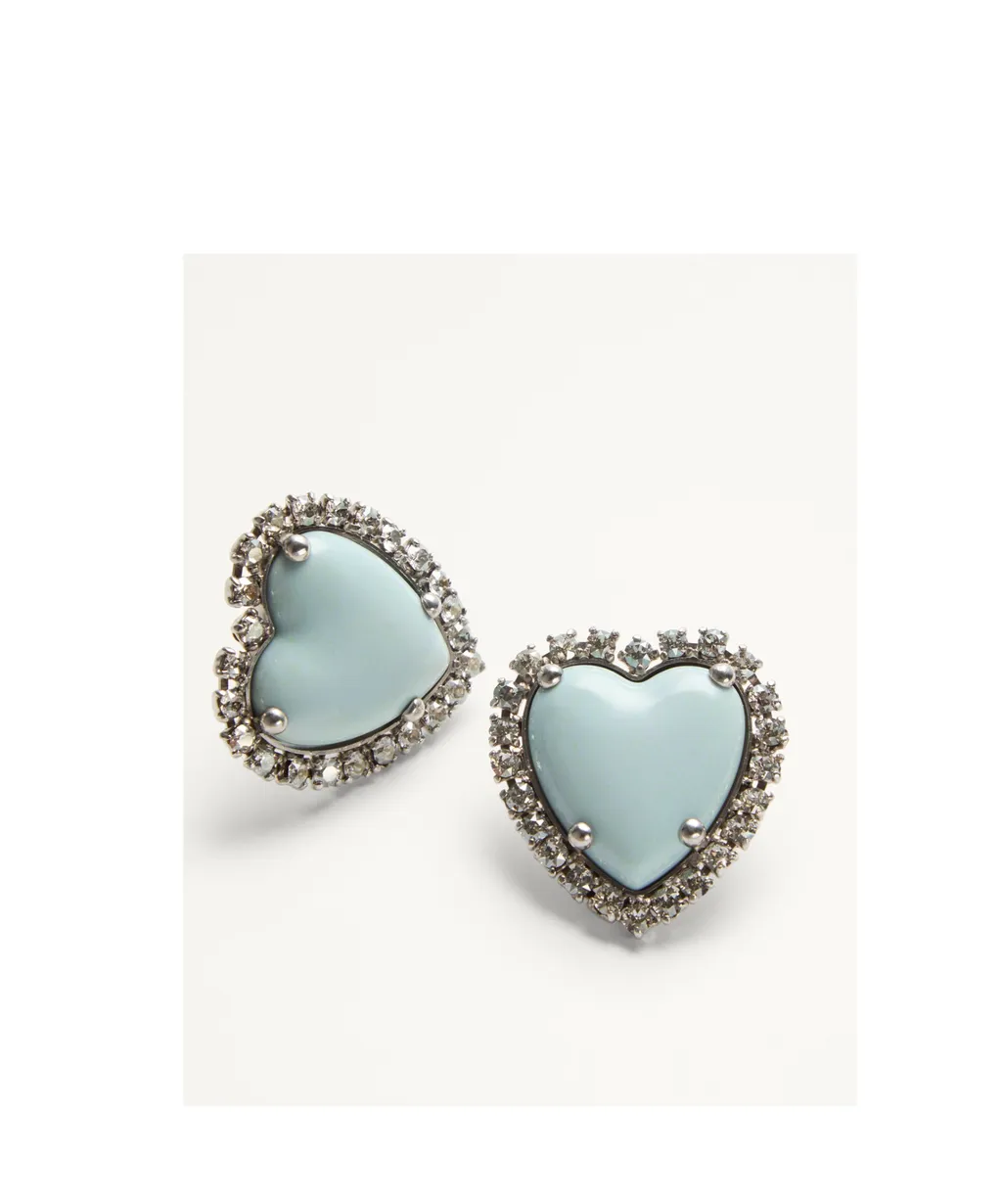 Valentino Coeur Hyperbole Heart-Shaped Earrings