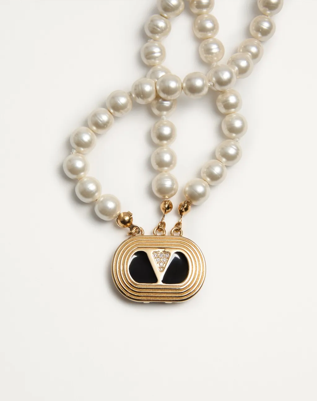 Ovalette Necklace In Metal, Enamel, Pearls And Swarovski® Crystals