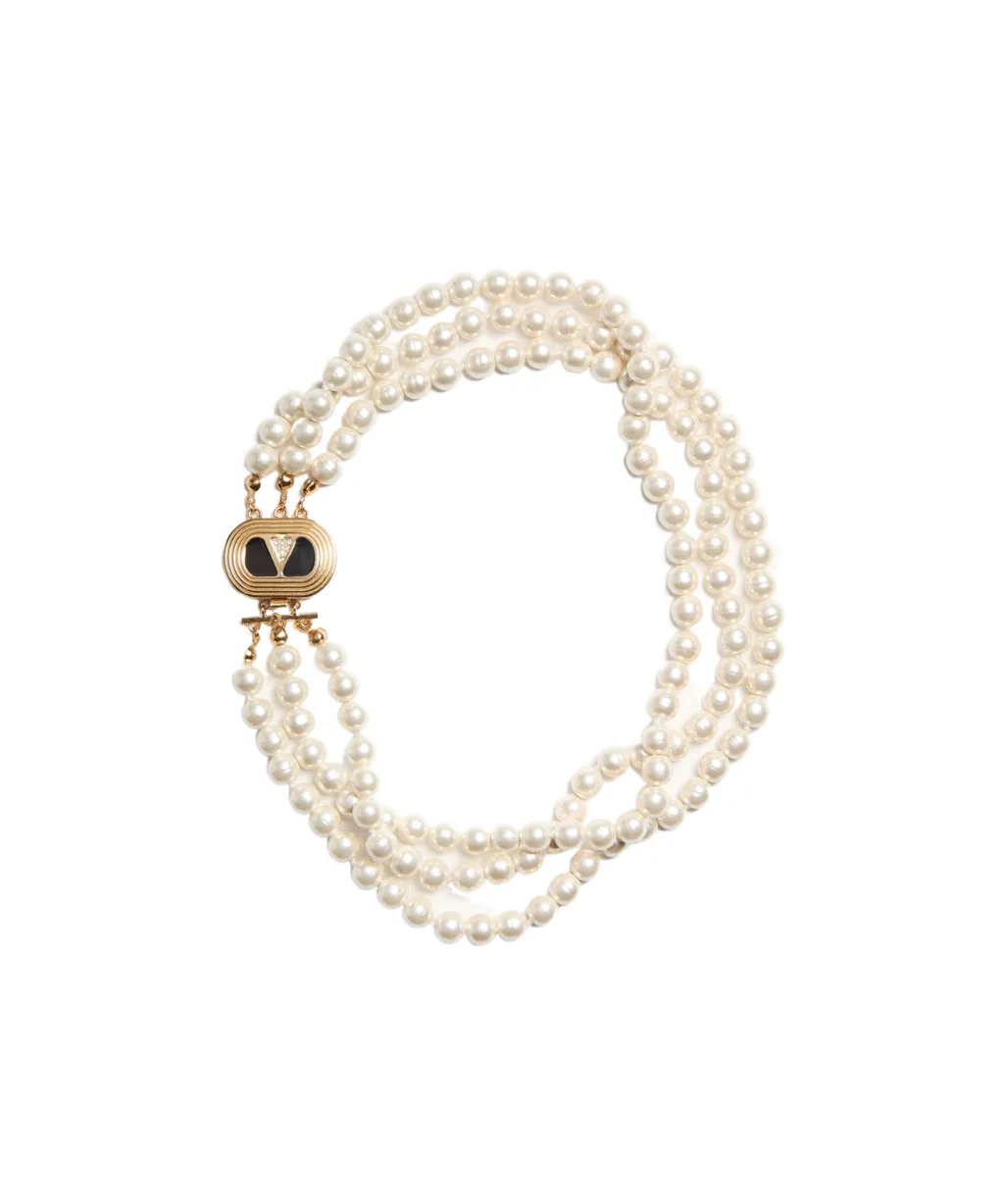 Ovalette Necklace In Metal, Enamel, Pearls And Swarovski® Crystals