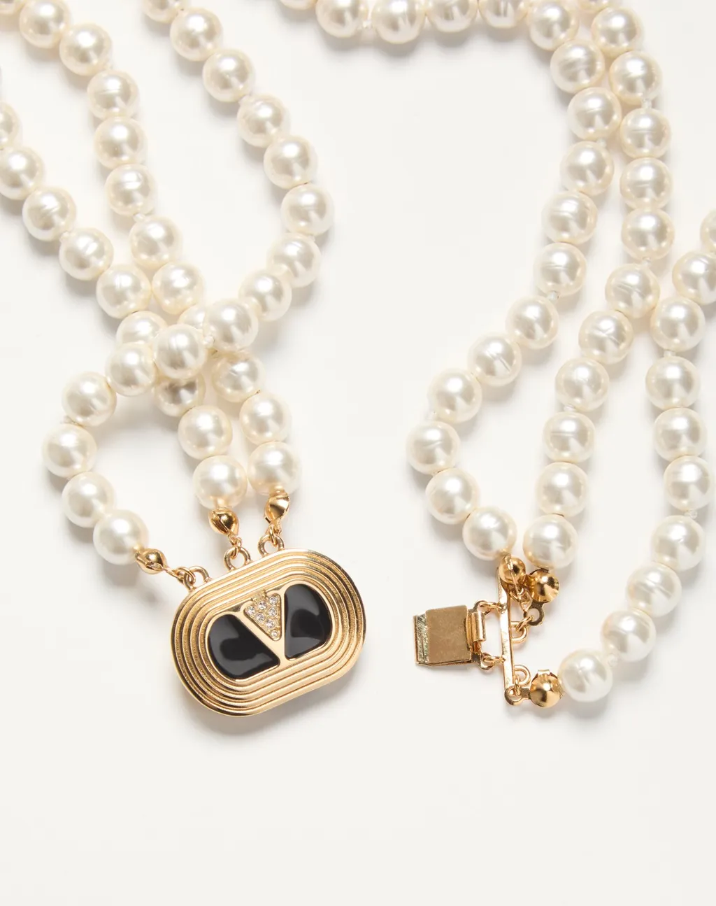 Ovalette Necklace In Metal, Enamel, Pearls And Swarovski® Crystals