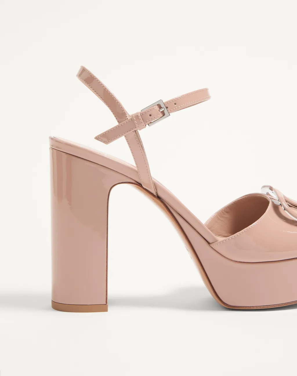 Vlogo Signature Patent Leather Platform Sandal 115Mm